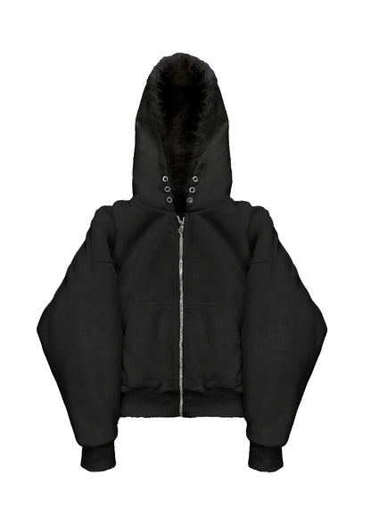 Reversible Faux-Fur Yeti Hoodie